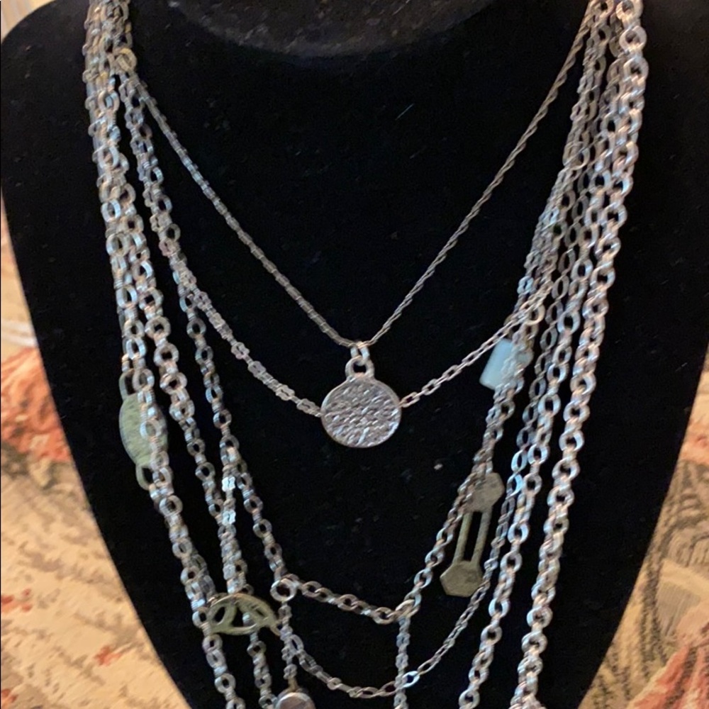 Rare Free People 19” 6 strand charmed necklace